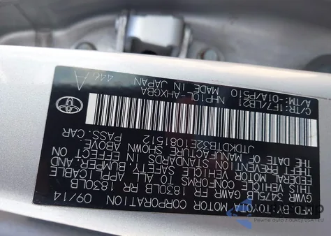 2014 Toyota Prius C z USA, uszkodzony, nr VIN JTDKDTB32E1081512